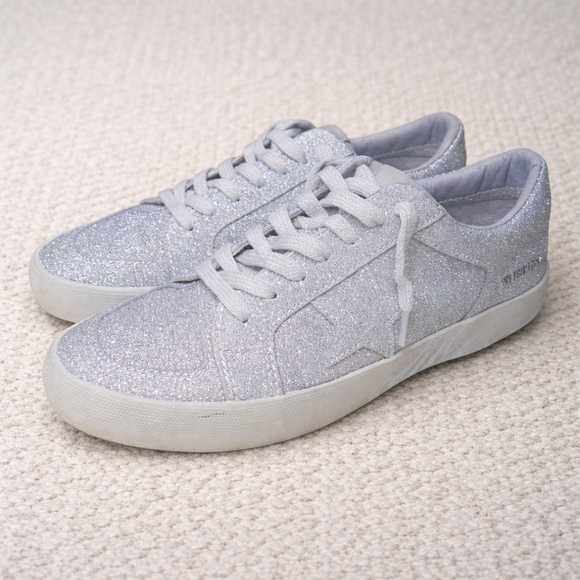 Vintage Havana Shoes - Vintage Havana Kara Silver Matt Star Glitter Sequins Sneakers